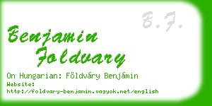 benjamin foldvary business card